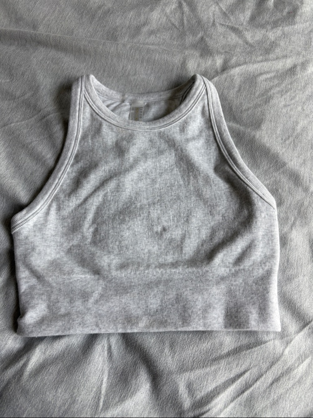 Aritzia Light Gray Ribbed High-Neck Tank